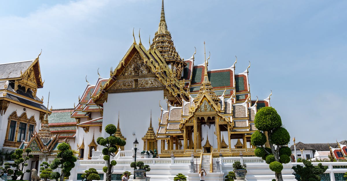 Ornate Chakri Maha Prasat Hall in the Grand Palace showcases exquisite Thai architecture.