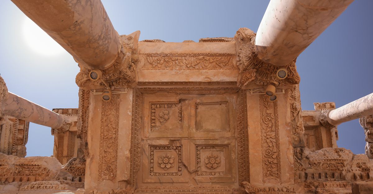Stunning view of the ancient Library of Celsus ruins in Ephesus, Turkey.