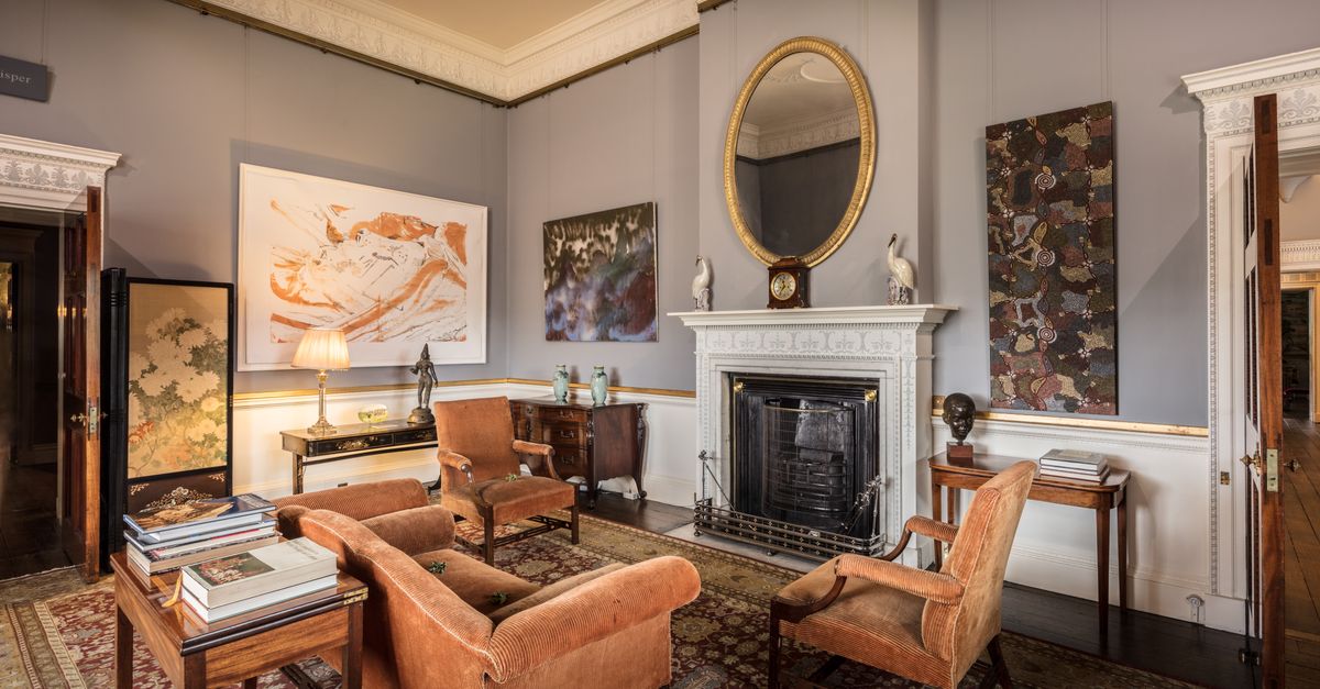 Elegant sitting room inside Harewood House in England, showcasing classic interior design.