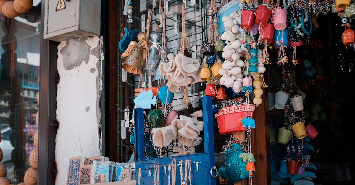 Vibrant handmade crafts and souvenirs showcased at a store in Ankara, Turkey.